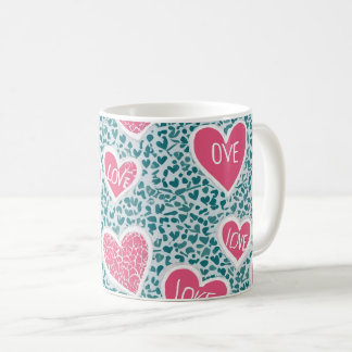 Blauw & Roze Classic Love Pattern Mok