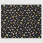 blauw roze confetti liefdesvormig cadeau inpakpapi cadeaupapier (Vlak)