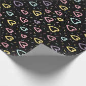 blauw roze confetti liefdesvormig cadeau inpakpapi cadeaupapier (Hoek)