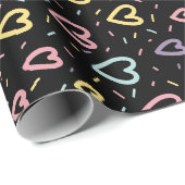 blauw roze confetti liefdesvormig cadeau inpakpapi cadeaupapier (Rol Hoek)