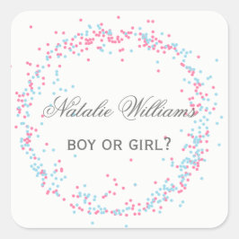 Blauw & Roze Confetti - Vierkante Sticker