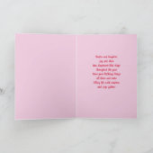 Blauw + Roze  Coquette Cherry Cake Verjaardag Kaart (Binnen)