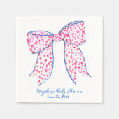 Blauw Roze Coquette Gepersonaliseerde Servet (Voorkant)