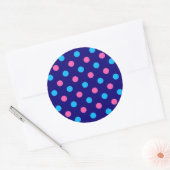 Blauw Roze Cyaan Stippenpatroon Ronde Sticker (Envelop)