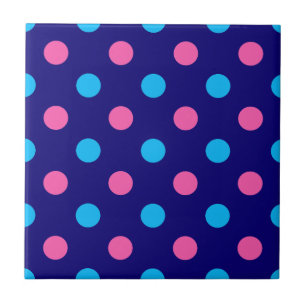 Blauw Roze Cyaan Stippenpatroon Tegeltje