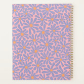 Blauw/Roze Daisy Bloemen Gepersonaliseerde Monogra Planner (Achterkant)