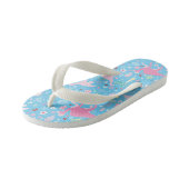 Blauw roze dinosauruspatroon kinder teenslippers (Schuin)