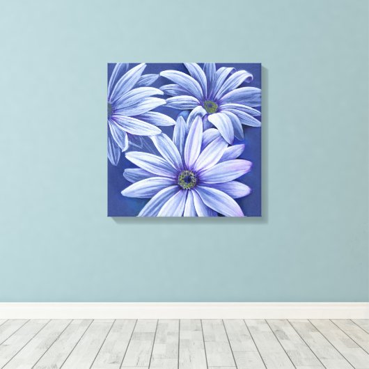 Blauw roze doekje origineel kunstwerk afdruk canvas afdruk (Insitu (Houten vloer))