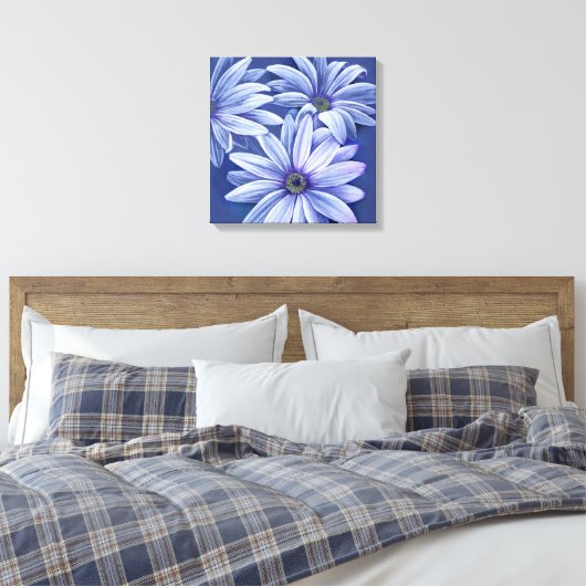 Blauw roze doekje origineel kunstwerk afdruk canvas afdruk (Insitu (Slaapkamer))