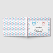 Blauw, roze driehoeken Geslacht Boog en Bow Stropd Gastenboek (Volledig)