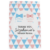 Blauw, roze driehoeken Geslacht Boog en Bow Stropd Medium Cadeauzakje (Voorkant)