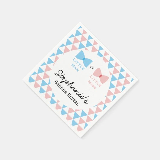 Blauw, roze driehoeken Geslacht Boog en Bow Stropd Servet (Hoek)