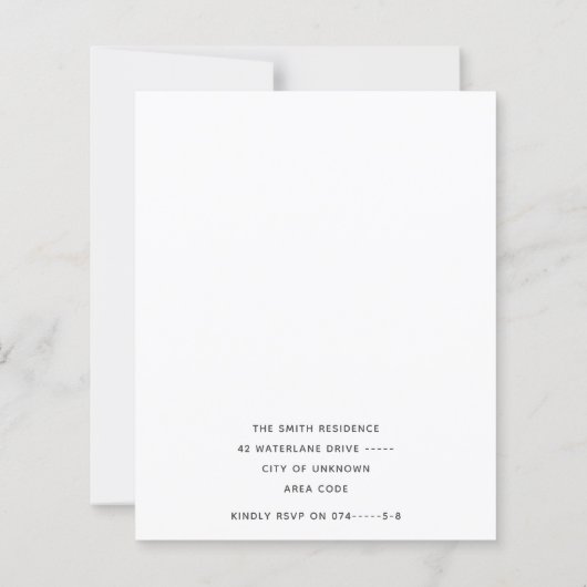 Blauw roze drift Verf Geslacht Openbaar Uitnodigin (Achterkant)