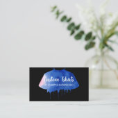 Blauw Roze Drip Overhemd Kleding Winkel Visitekaartje (Staand voorkant)