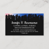 Blauw Roze Drip Overhemd Kleding Winkel Visitekaartje (Achterkant)