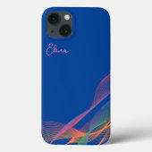 Blauw roze elegante kleurrijke golvende Case-Mate iPhone case (Achterkant)