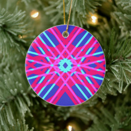 Blauw roze eminine helder geometrisch patroon van  keramisch ornament