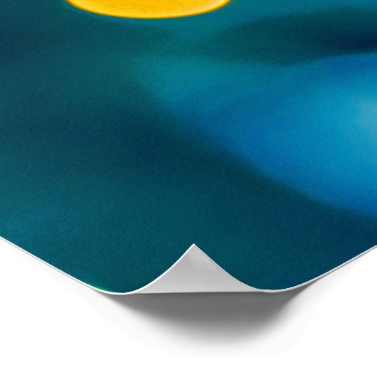 Blauw, roze en geel Abstract licht Poster (Hoek)