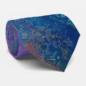 Blauw roze en geel Abstract met meerdere kleuren Stropdas (Opgerold)