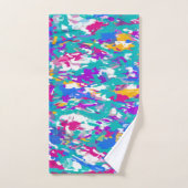 Blauw, roze en geel bad handdoek (Handdoek)