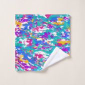 Blauw, roze en geel bad handdoek (Wasdoekje)