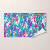 Blauw, roze en geel bad handdoek (Handdoek)