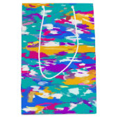 Blauw, roze en geel medium cadeauzakje (Voorkant)