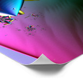 Blauw, roze en geel poster (Hoek)