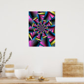 Blauw, roze en geel poster (Keuken)
