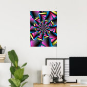 Blauw, roze en geel poster (Thuiskantoor)