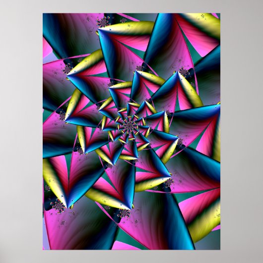 Blauw, roze en geel poster (Voorkant)