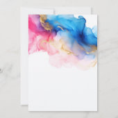 Blauw Roze en Gouden Waterverf Baby Gender Reveal Kaart (Achterkant)