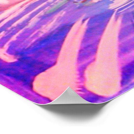 Blauw roze en grijs Abstract Poster (Hoek)