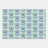 Blauw, roze en groen Baby shower Koala Giftwrap Inpakpapier Vel (Voorkant 3)