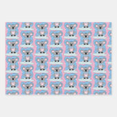 Blauw, roze en groen Baby shower Koala Giftwrap Inpakpapier Vel (Voorkant 2)