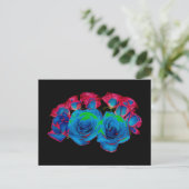 Blauw, Roze en Groen Bouquet (gesoldeerd effect) Briefkaart (Staand voorkant)