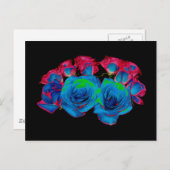 Blauw, Roze en Groen Bouquet (gesoldeerd effect) Briefkaart (Voorkant / Achterkant)