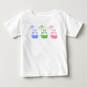 Blauw, Roze en Groen Daisy Bunny T-shirt