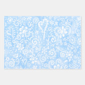 Blauw, roze en groen pastelpaisley inpakpapier (Voorkant)