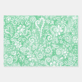 Blauw, roze en groen pastelpaisley inpakpapier (Voorkant 3)