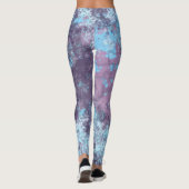 Blauw roze en Paars abstract Leggings (Achterkant)