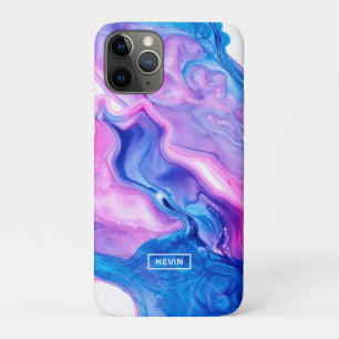 Blauw roze en paarse geode inkttextuur Case-Mate iPhone case