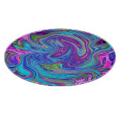 Blauw, Roze en Paarse Groovy Abstracte Retro Kunst Snijplank (Hoek)