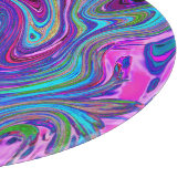 Blauw, Roze en Paarse Groovy Abstracte Retro Kunst Snijplank (Hoek)