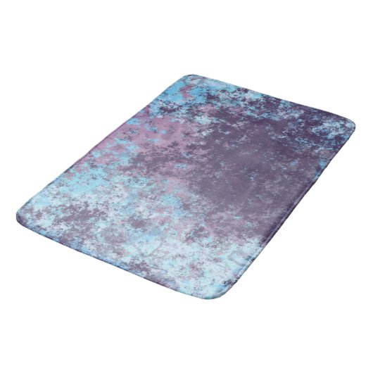 Blauw, Roze en Paarse Marmer Abstract Badmat (Gekanteld)
