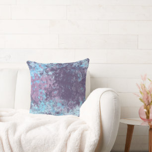 Blauw, Roze en Paarse Marmer Abstract Kussen