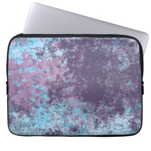 Blauw, Roze en Paarse Marmer Abstract Laptop Sleeve
