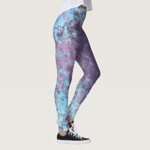 Blauw, Roze en Paarse Marmer Abstract Leggings