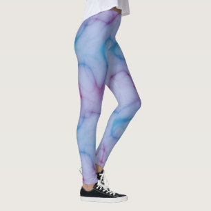 blauw roze en paarse marmer Abstract Leggings