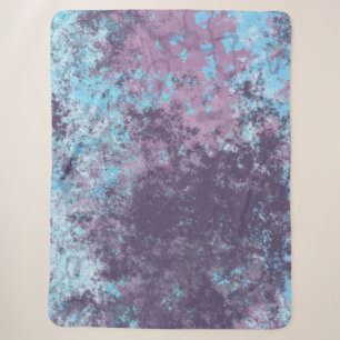 Blauw, Roze en Paarse Marmer Abstract Sherpa Deken